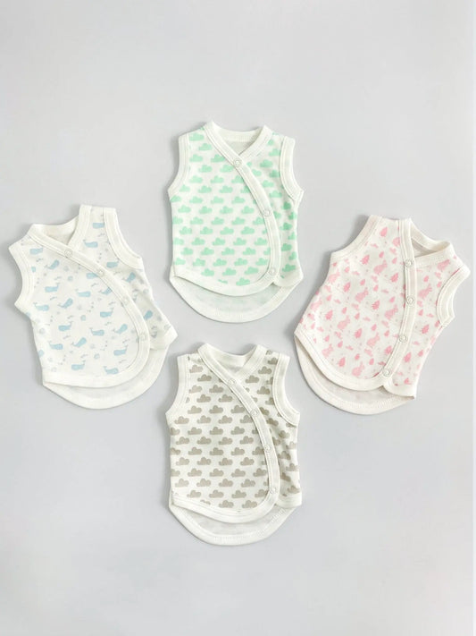 Incubator Vest, Mint Cloud, Premium 100% Organic Cotton Bodysuit / Vest Tiny & Small