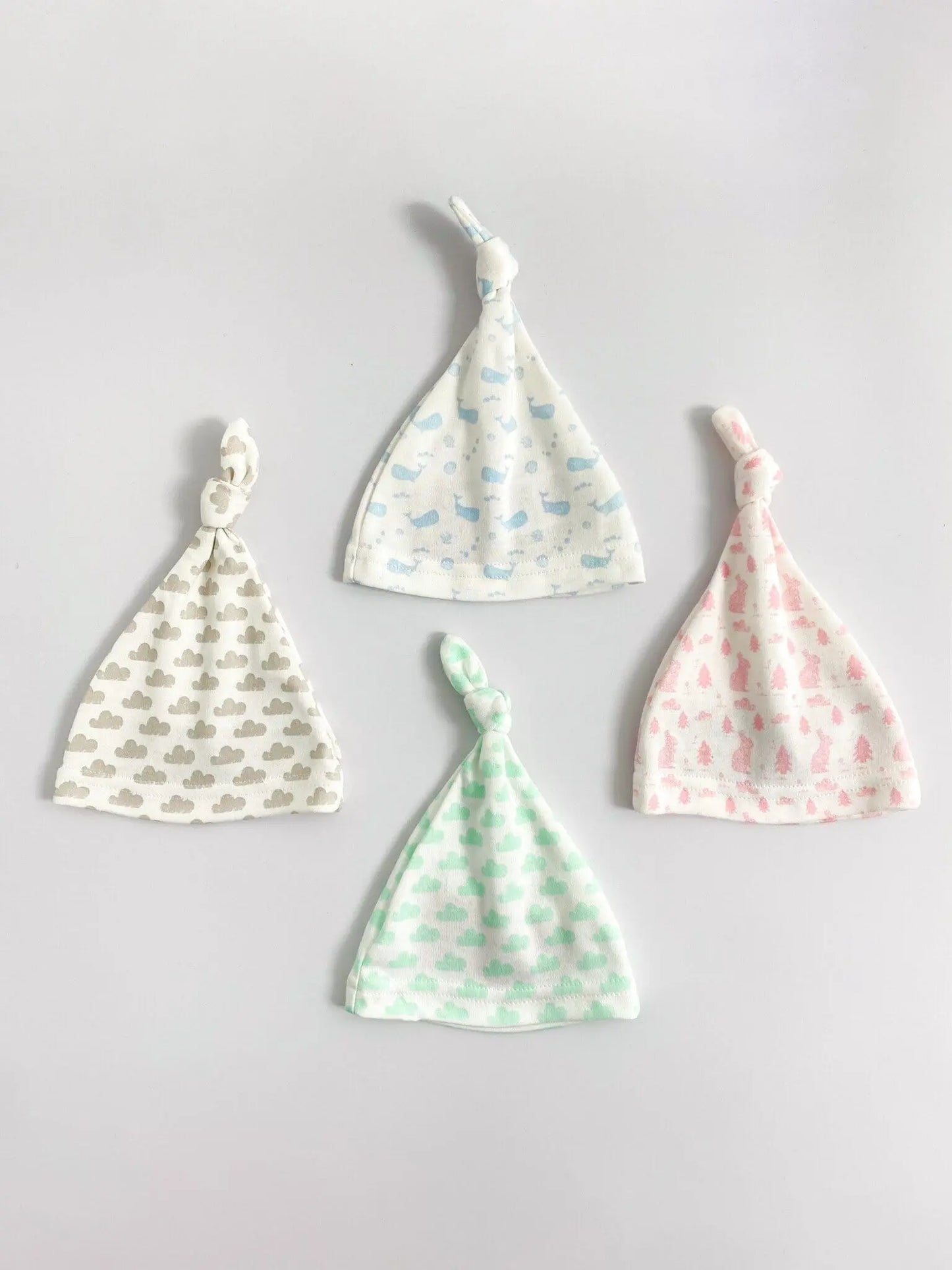 Knotted Hat, Bunny Meadow, Premium 100% Organic Cotton Hat Tiny & Small