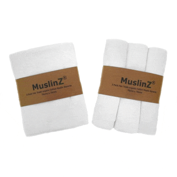 1 White Bamboo Organic Muslin - 70cm x 70cm Muslin Muslinz