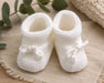 White Knitted Booties Booties Nursery Time 