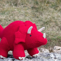 Knitted Triceratops Red Dinosaur Teddy Soft Toy Toy Best Years 