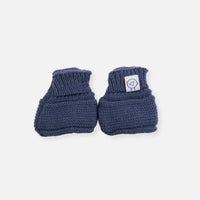 Navy Blue Knitted Booties Booties La Manufacture de Layette 
