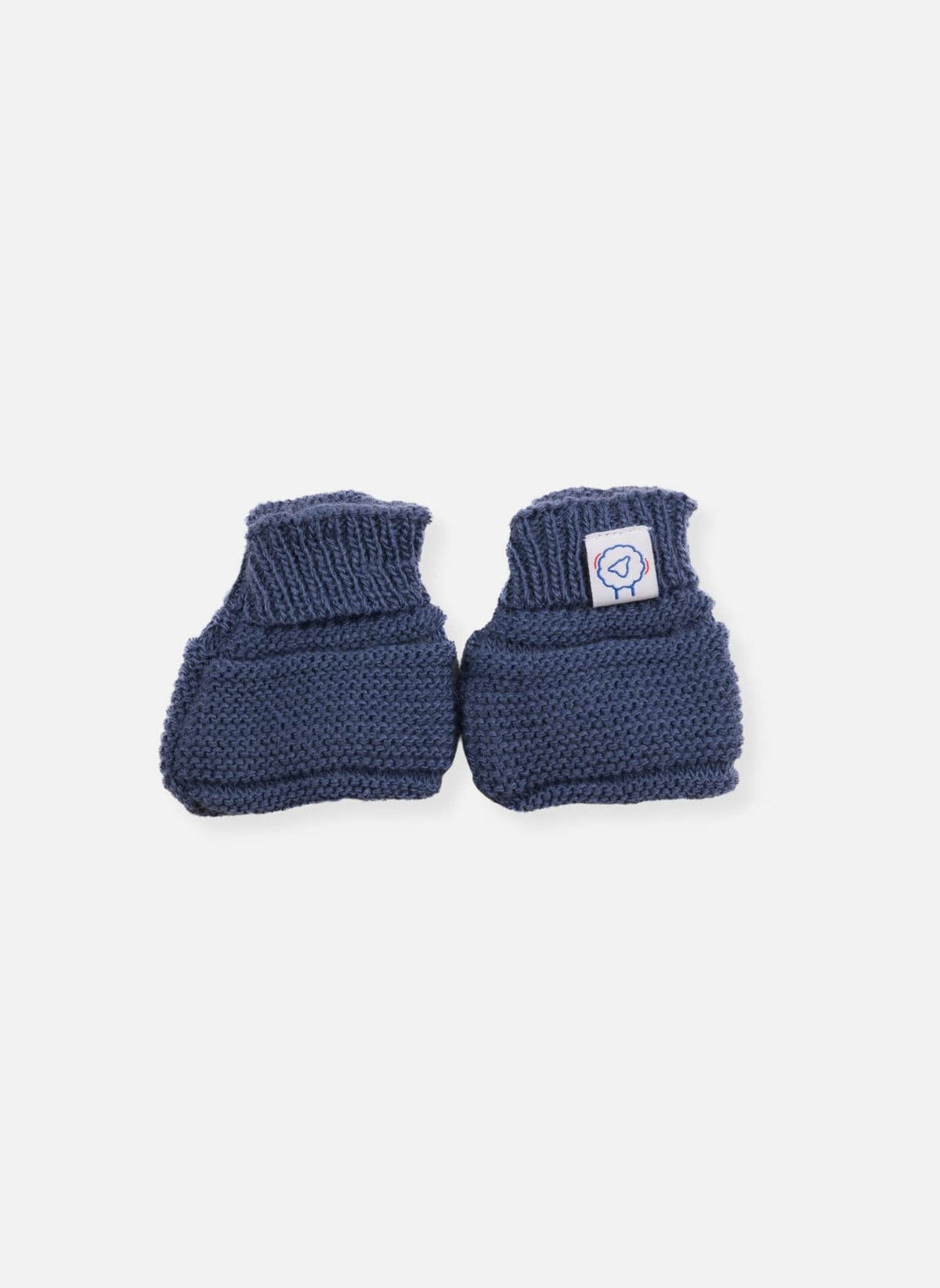 Navy Blue Knitted Booties Booties La Manufacture de Layette 