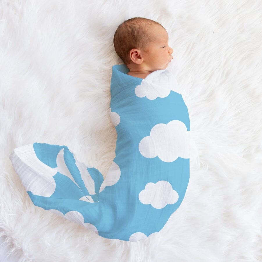 Muslin Swaddle Baby Blanket - Blue Skies - Swaddle Blanket - Geople