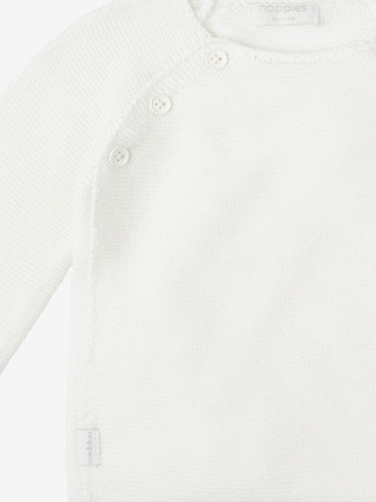Organic Cotton Knitted Cardigan - White Cardigan / Jacket Noppies 