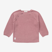 Organic Cotton Knitted Cardigan - Dusty Rose Pink
