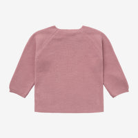 Organic Cotton Knitted Cardigan - Dusty Rose Pink