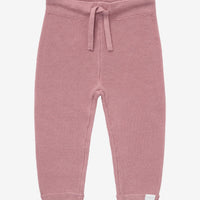 Dusty Rose Pink Knitted Trousers - Organic Cotton