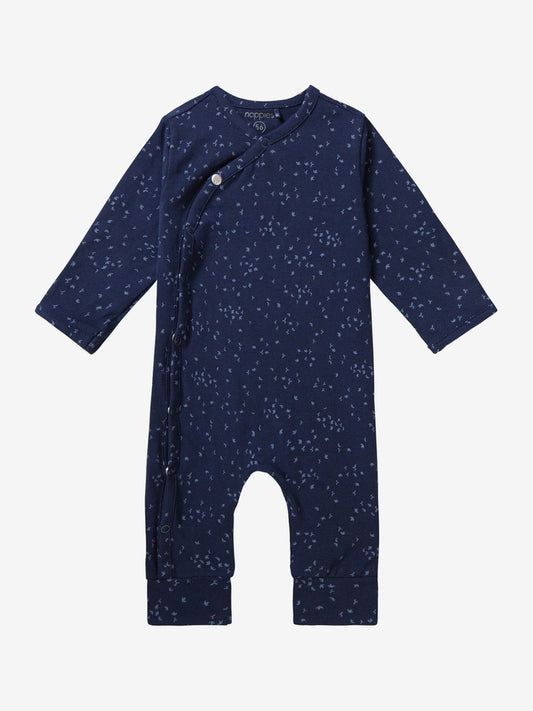Dark Navy Playsuit - Bird Print Sleepsuit / Babygrow Noppies 