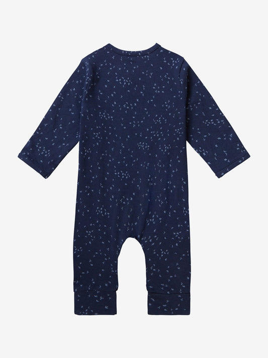 Dark Navy Playsuit - Bird Print Sleepsuit / Babygrow Noppies 