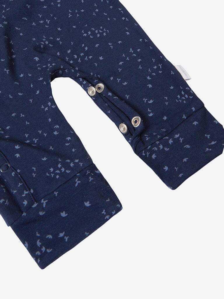 Dark Navy Playsuit - Bird Print Sleepsuit / Babygrow Noppies 