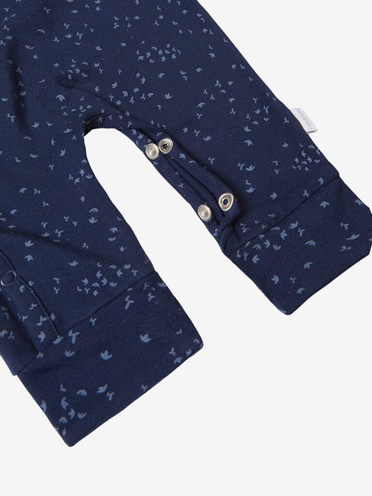 Dark Navy Playsuit - Bird Print Sleepsuit / Babygrow Noppies 