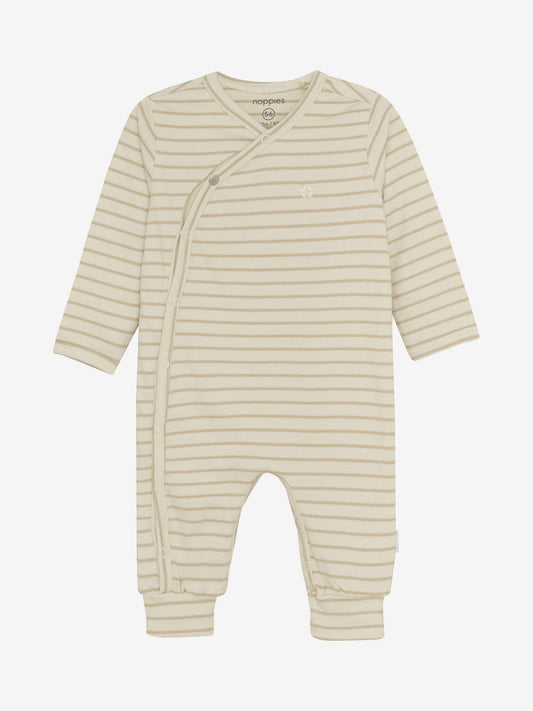 Stripey Long Sleeve Playsuit Sleepsuit / Babygrow Noppies 
