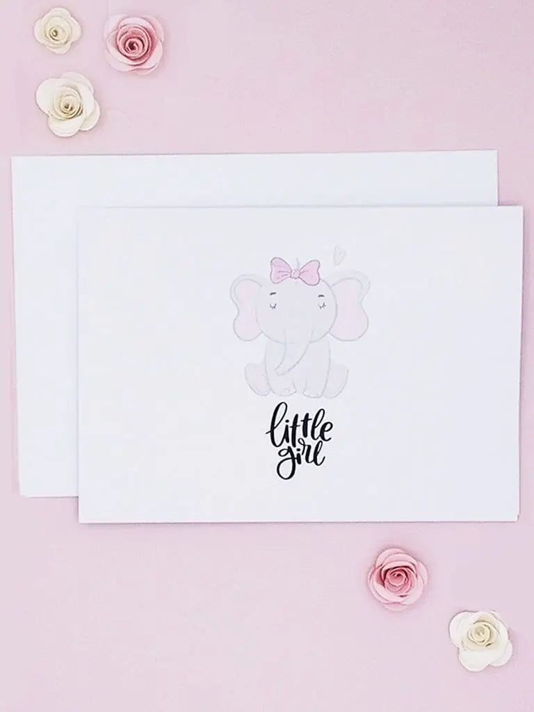Cards & Message Cards & Gift Wrap Little Mouse Baby Clothing & Gifts Little Girl - Elephant 
