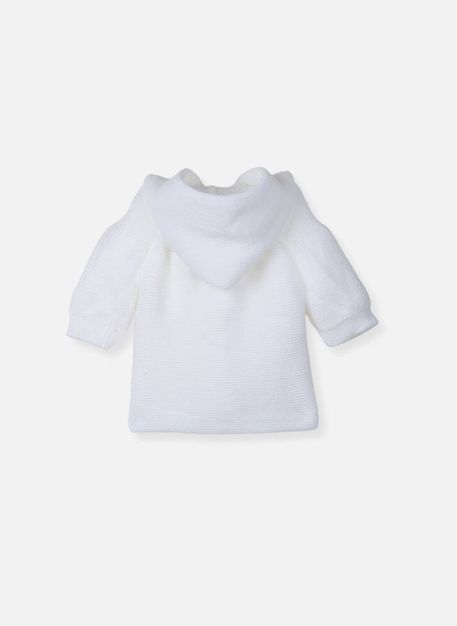 White Knitted Baby Jacket Cardigan / Jacket La Manufacture de Layette 