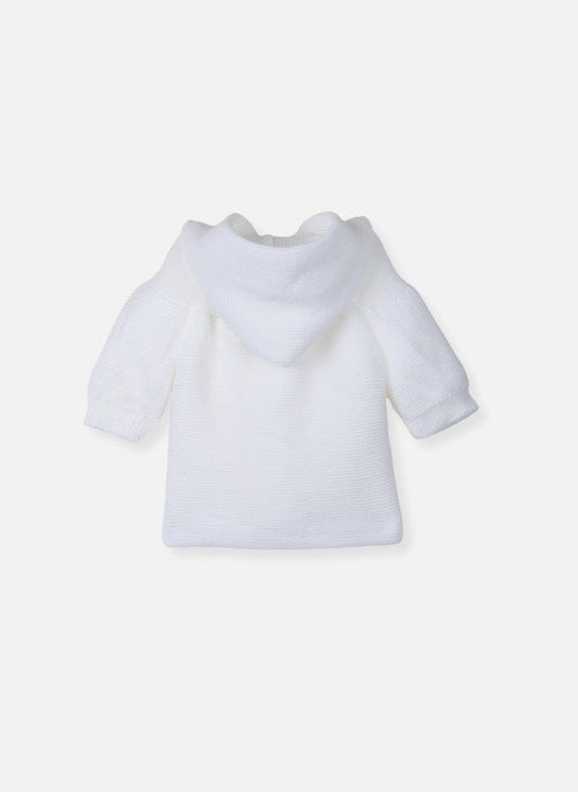 White Knitted Baby Jacket Cardigan / Jacket La Manufacture de Layette 