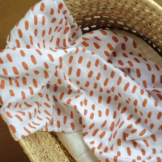 Muslinz Bamboo Organic Cotton Muslin Swaddle - Copper Spot - 120x120cm Muslin Muslinz 