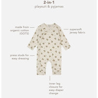 Oatmeal Flowery Playsuit Sleepsuit / Babygrow Noppies 