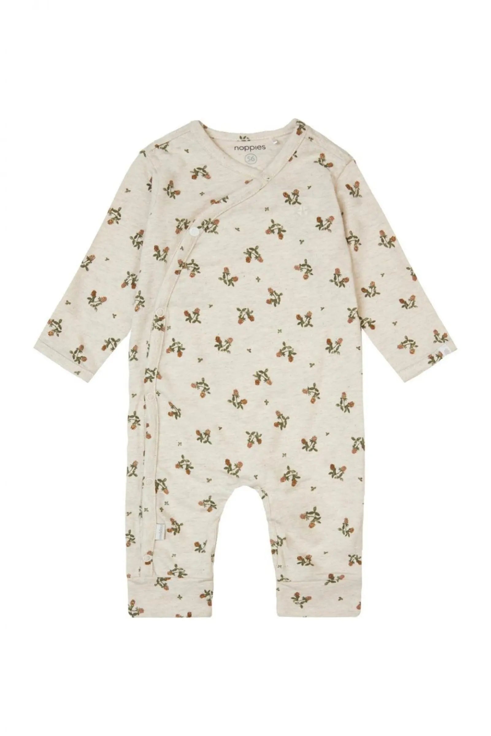 Oatmeal Flowery Playsuit Sleepsuit / Babygrow Noppies 