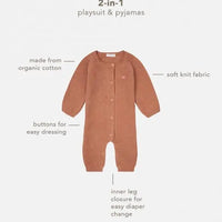 Organic Cotton Play Suit Monrovia - Café Au Lait Cardigan / Jacket Noppies 