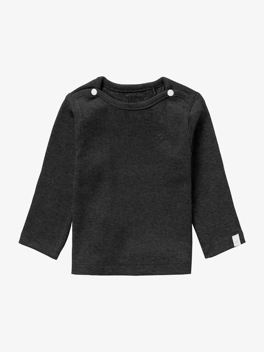 Premium Organic Ribbed Top - Dark Grey Top / T-shirt Noppies 