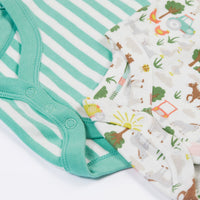 Frugi Organic Cotton 2 Pack Short Sleeve Farmyard Bodysuits Bodysuit / Vest Frugi 