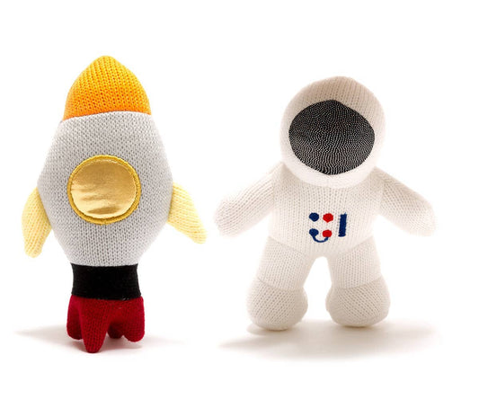 Best Years Ltd - Space Rocket Baby Rattle Knitted