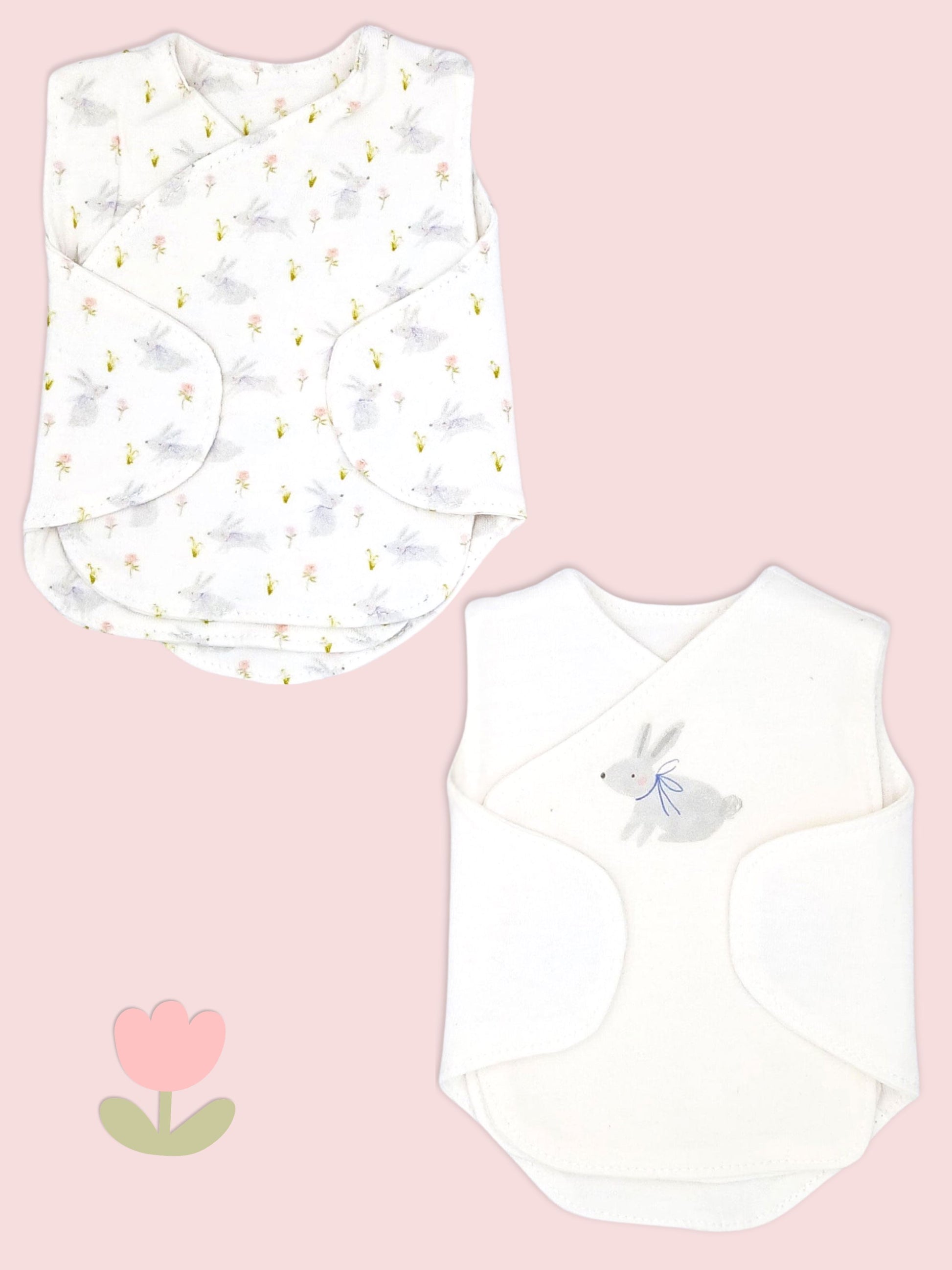 Neonatal Vest 2 Pack, Organic Cotton, Cottontail Bodysuit / Vest Little Dreamer 