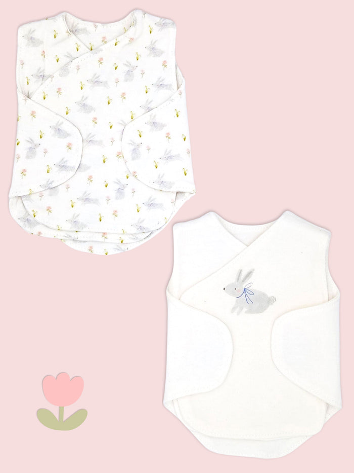Neonatal Vest 2 Pack, Organic Cotton, Cottontail
