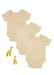 3 Pack 100% Organic Cotton Baby Bodysuit with Capped Sleeves - Buttermilk Little Dreamer