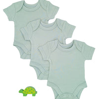 3 Pack 100% Organic Cotton Baby Bodysuit with Capped Sleeves - Sage Little Dreamer