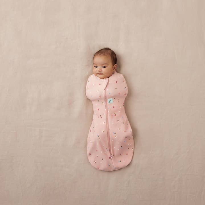 Ergopouch Organic All Year Cocoon Swaddle Bag, Pink Daisies, Tog