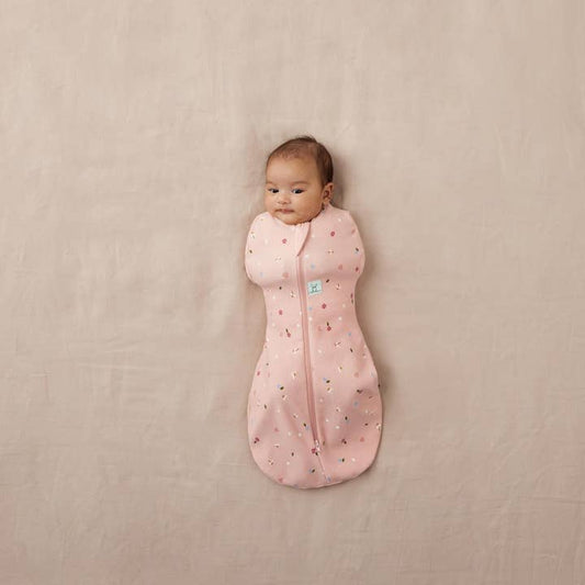 Ergopouch - Organic All Year Cocoon Swaddle Bag -Pink Daisies -1 Tog Sleeping Bag ErgoPouch - Australia 