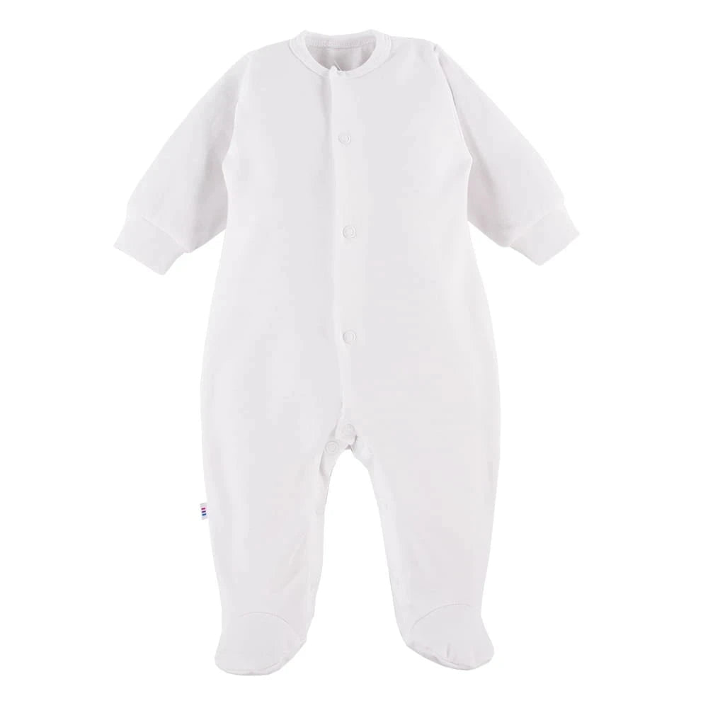 Early Baby Footed Sleepsuit - White Sleepsuit / Babygrow EEVI 