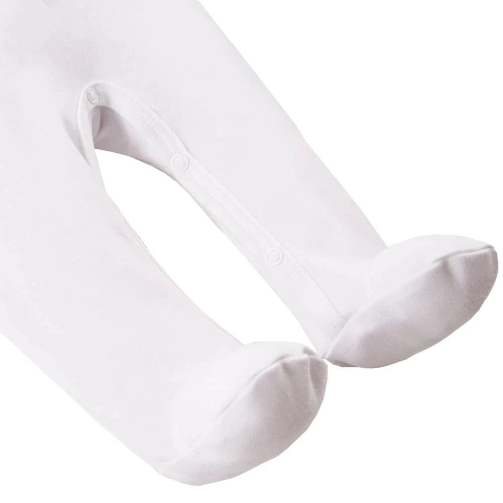 Early Baby Footed Sleepsuit - White Sleepsuit / Babygrow EEVI 