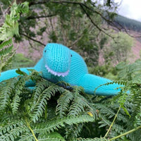 Knitted Plesiosaurus Dinosaur Baby Rattle - Ice Blue Best Years