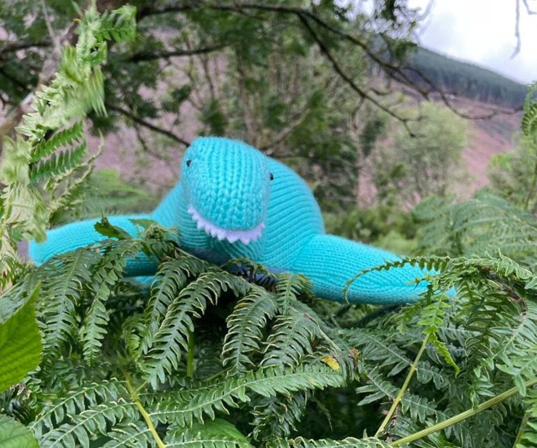 Knitted Plesiosaurus Dinosaur Baby Rattle - Ice Blue Toy Best Years 