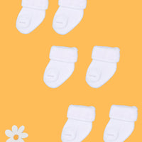 Set of three pairs of socks: White Stay-on Towelling Premature Baby Socks Socks Little Mouse Baby Clothing & Gifts 