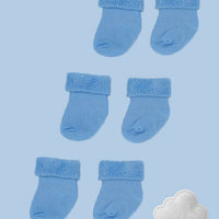 Set of three pairs of socks: Baby Blue Stay-on Towelling Premature Baby Socks Socks Little Mouse Baby Clothing & Gifts 