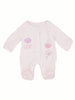Velour 3 Little Birds Sleepsuit - Pink - Sleepsuit / Babygrow - Tiny Baby