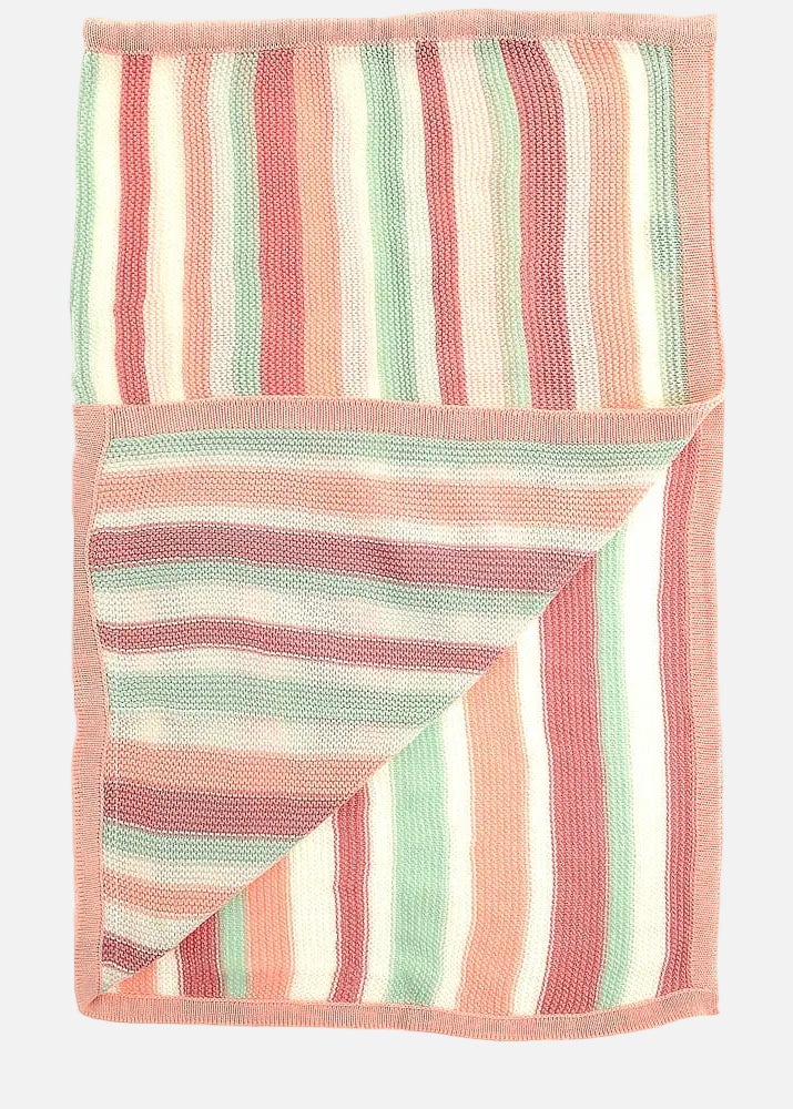 Ziggle Baby - Pink, White, Green Stripes Blanket Blanket Ziggle Baby 