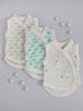 3 Pack Incubator Vest Set, Silver Stars, Silver Clouds & Mint Clouds 100% Organic Cotton - Set - Tiny & Small