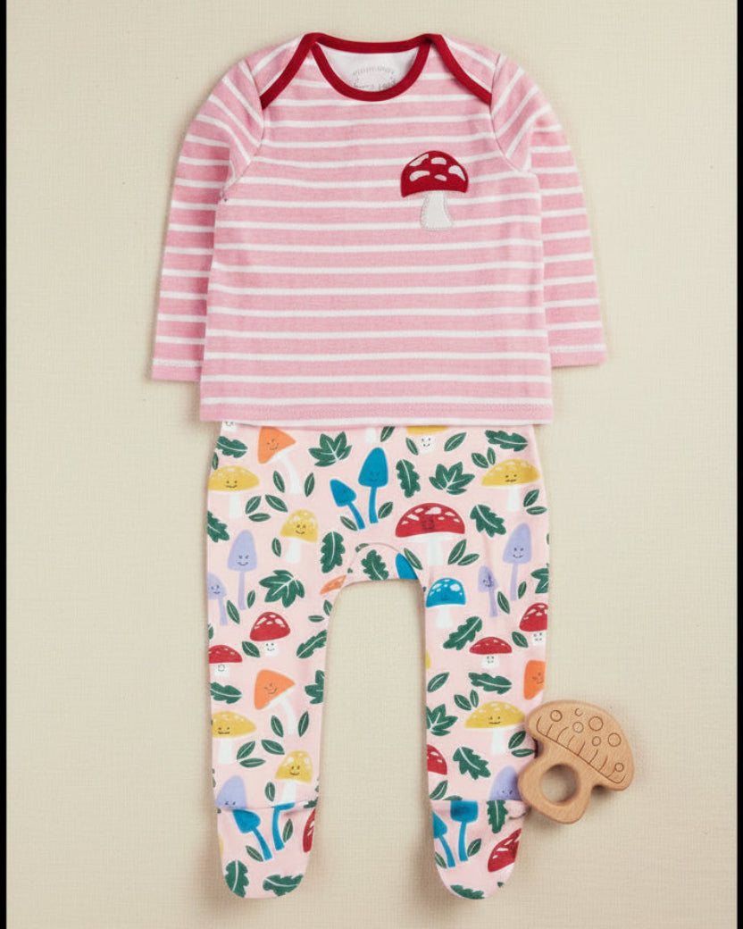 Frugi Organic Cotton Brooke Easy Dressing Babygrow Sleepsuit / Babygrow Frugi 