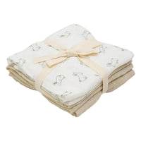 3 Pack, Organic Cotton Muslins, Bunny / Beige, 65 x 65 cm Blanket Pippi 