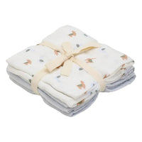3 Pack, Organic Cotton Muslins, Alpacas / Grey, 65 x 65 cm Blanket Pippi 