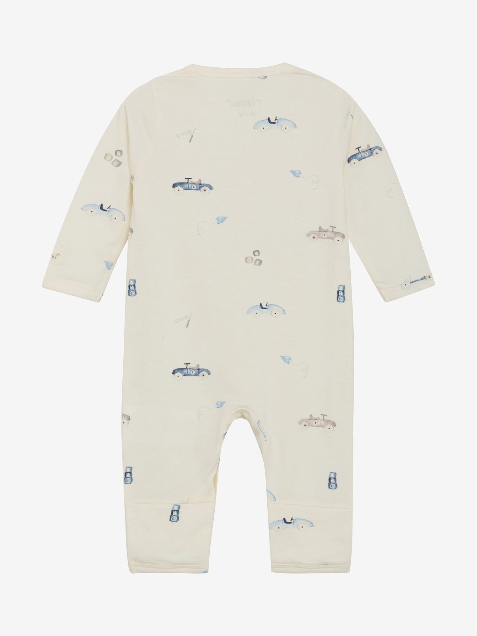 Organic Cotton Rain Washed Cars Onesie Sleepsuit / Babygrow Fixoni 