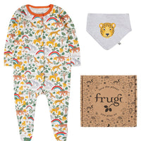 Frugi Organic Cotton "Into The Wild" Gift Set - Babygrow and Dribble Bib Sleepsuit / Babygrow Frugi 