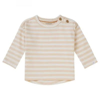 Long Sleeve Stripe Top, Biscotti - Organic Cotton Top / T-shirt Noppies 