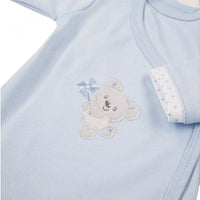 Early Baby Bodysuit, Embroidered Bear Design - Blue Bodysuit / Vest EEVI 
