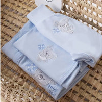 Early Baby Top & Bear Footed Dungarees Set - Blue Dungaree EEVI 
